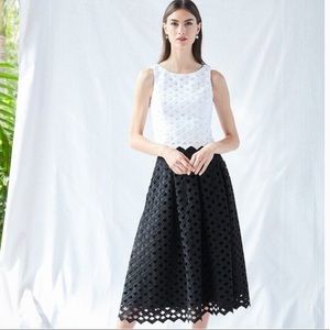WHBM Black Lattice Full Skirt, 00